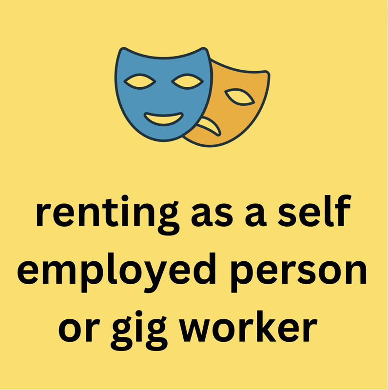 how to rent as a self employed person or gig worker